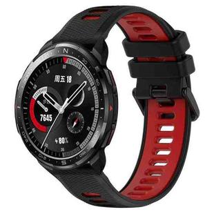 For Honor Watch GS Pro 22mm Sports Two-Color Silicone Watch Band(Black+Red)