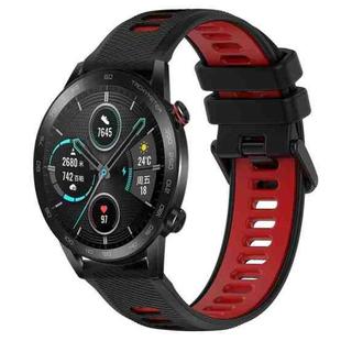 For Honor Magic Watch 2 46mm 22mm Sports Two-Color Silicone Watch Band(Black+Red)