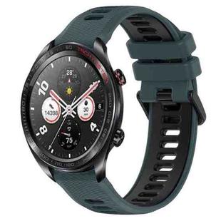 For Honor Watch Dream 22mm Sports Two-Color Silicone Watch Band(Olive Green+Black)