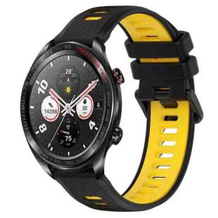 For Honor Watch Dream 22mm Sports Two-Color Silicone Watch Band(Black+Yellow)