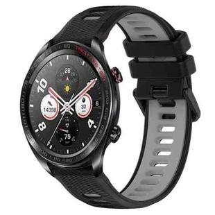 For Honor Watch Dream 22mm Sports Two-Color Silicone Watch Band(Black+Grey)