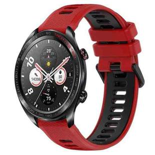 For Honor Watch Dream 22mm Sports Two-Color Silicone Watch Band(Red+Black)