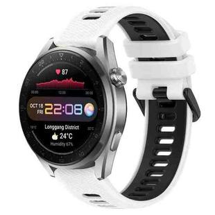 For Huawei Watch 3 Pro New 22mm Sports Two-Color Silicone Watch Band(White+Black)