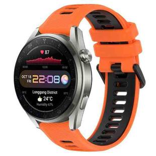 For Huawei Watch 3 Pro New 22mm Sports Two-Color Silicone Watch Band(Orange+Black)