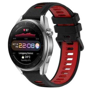 For Huawei Watch 3 Pro New 22mm Sports Two-Color Silicone Watch Band(Black+Red)