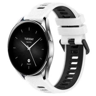 For Xiaomi Watch S2 42mm 22mm Sports Two-Color Silicone Watch Band(White+Black)