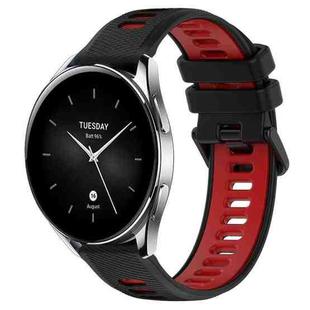 For Xiaomi Watch S2 46mm 22mm Sports Two-Color Silicone Watch Band(Black+Red)