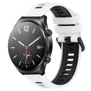 For Xiaomi MI Watch S1 22mm Sports Two-Color Silicone Watch Band(White+Black)