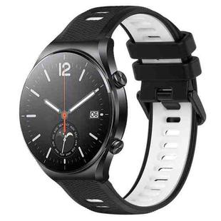 For Xiaomi MI Watch S1 22mm Sports Two-Color Silicone Watch Band(Black+White)