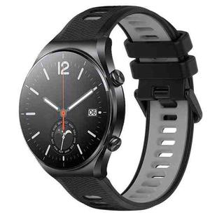 For Xiaomi MI Watch S1 22mm Sports Two-Color Silicone Watch Band(Black+Grey)