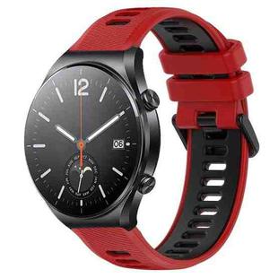 For Xiaomi MI Watch S1 22mm Sports Two-Color Silicone Watch Band(Red+Black)