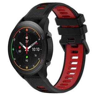 For Xiaomi MI Watch S1 Pro 22mm Sports Two-Color Silicone Watch Band(Black+Red)