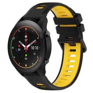 For Xiaomi MI Watch S1 Pro 22mm Sports Two-Color Silicone Watch Band(Black+Yellow)