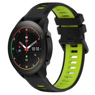 For Xiaomi MI Watch S1 Pro 22mm Sports Two-Color Silicone Watch Band(Black+Green)