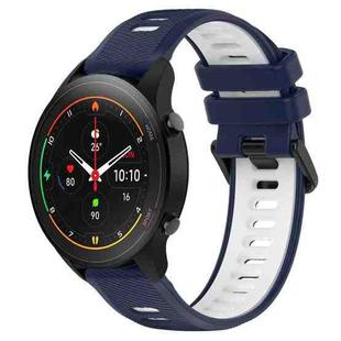 For Xiaomi MI Watch S1 Pro 22mm Sports Two-Color Silicone Watch Band(Midnight Blue+White)