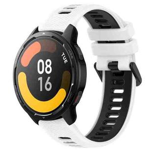For Xiaomi Watch S1 Active 22mm Sports Two-Color Silicone Watch Band(White+Black)