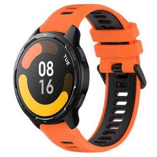 For Xiaomi Watch S1 Active 22mm Sports Two-Color Silicone Watch Band(Orange+Black)