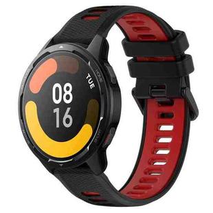 For Xiaomi Watch S1 Active 22mm Sports Two-Color Silicone Watch Band(Black+Red)