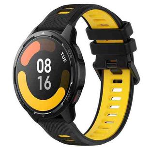 For Xiaomi Watch S1 Active 22mm Sports Two-Color Silicone Watch Band(Black+Yellow)