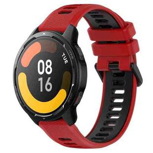 For Xiaomi Watch S1 Active 22mm Sports Two-Color Silicone Watch Band(Red+Black)