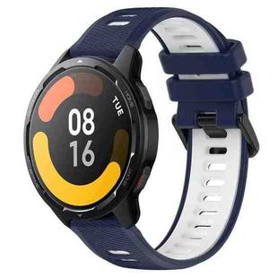 For Xiaomi Watch S1 Active 22mm Sports Two-Color Silicone Watch Band(Midnight Blue+White)