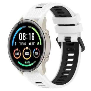For Xiaomi MI Watch Sport 22mm Sports Two-Color Silicone Watch Band(White+Black)
