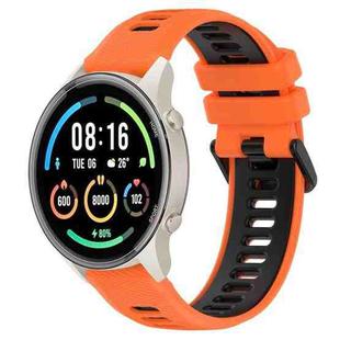 For Xiaomi MI Watch Sport 22mm Sports Two-Color Silicone Watch Band(Orange+Black)