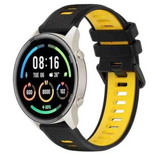 For Xiaomi MI Watch Sport 22mm Sports Two-Color Silicone Watch Band(Black+Yellow)