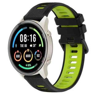For Xiaomi MI Watch Sport 22mm Sports Two-Color Silicone Watch Band(Black+Green)