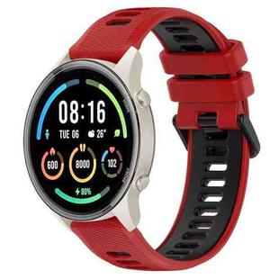 For Xiaomi MI Watch Sport 22mm Sports Two-Color Silicone Watch Band(Red+Black)