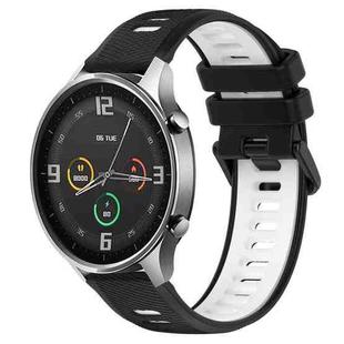 For Xiaomi MI Watch Color 22mm Sports Two-Color Silicone Watch Band(Black+White)