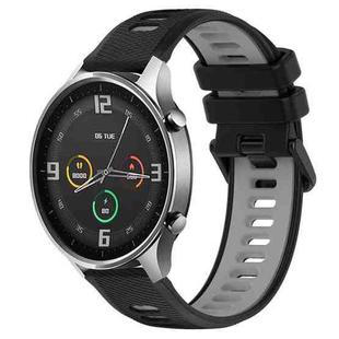 For Xiaomi MI Watch Color 22mm Sports Two-Color Silicone Watch Band(Black+Grey)