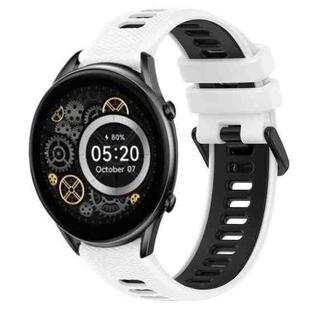 For Xiaomi Haylou RT2 LS10 22mm Sports Two-Color Silicone Watch Band(White+Black)