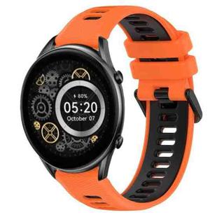 For Xiaomi Haylou RT2 LS10 22mm Sports Two-Color Silicone Watch Band(Orange+Black)