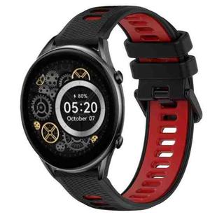 For Xiaomi Haylou RT2 LS10 22mm Sports Two-Color Silicone Watch Band(Black+Red)