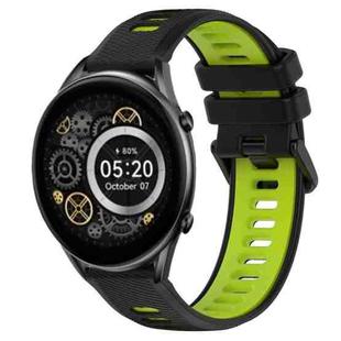 For Xiaomi Haylou RT2 LS10 22mm Sports Two-Color Silicone Watch Band(Black+Green)