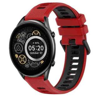For Xiaomi Haylou RT2 LS10 22mm Sports Two-Color Silicone Watch Band(Red+Black)