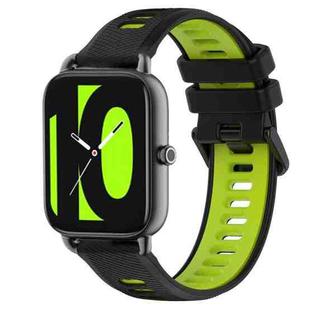 For  Xiaomi Haylou RS4 LS12 22mm Sports Two-Color Silicone Watch Band(Black+Green)