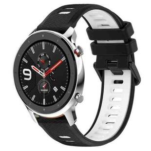 For Amazfit GTR 4 22MM Sports Two-Color Silicone Watch Band(Black+White)