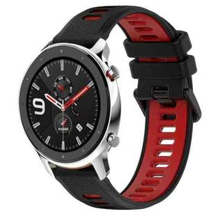 For Amazfit GTR 4 22MM Sports Two-Color Silicone Watch Band(Black+Red)