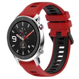 For Amazfit GTR 4 22MM Sports Two-Color Silicone Watch Band(Red+Black)