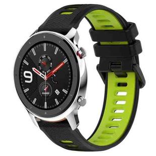 For Amazfit GTR 4 Pro 22MM Sports Two-Color Silicone Watch Band(Black+Green)