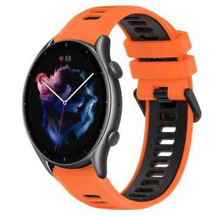 For Amazfit GTR 3 22MM Sports Two-Color Silicone Watch Band(Orange+Black)