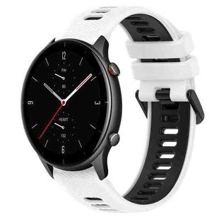 For Amazfit GTR 2e 22MM Sports Two-Color Silicone Watch Band(White+Black)