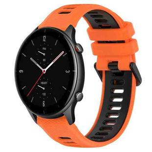 For Amazfit GTR 2e 22MM Sports Two-Color Silicone Watch Band(Orange+Black)