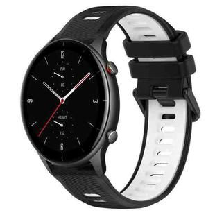 For Amazfit GTR 2e 22MM Sports Two-Color Silicone Watch Band(Black+White)