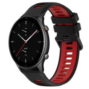 For Amazfit GTR 2e 22MM Sports Two-Color Silicone Watch Band(Black+Red)