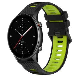 For Amazfit GTR 2e 22MM Sports Two-Color Silicone Watch Band(Black+Green)