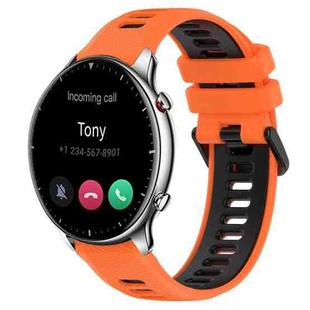 For Amazfit GTR 2 22MM Sports Two-Color Silicone Watch Band(Orange+Black)