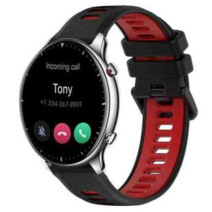 For Amazfit GTR 2 22MM Sports Two-Color Silicone Watch Band(Black+Red)